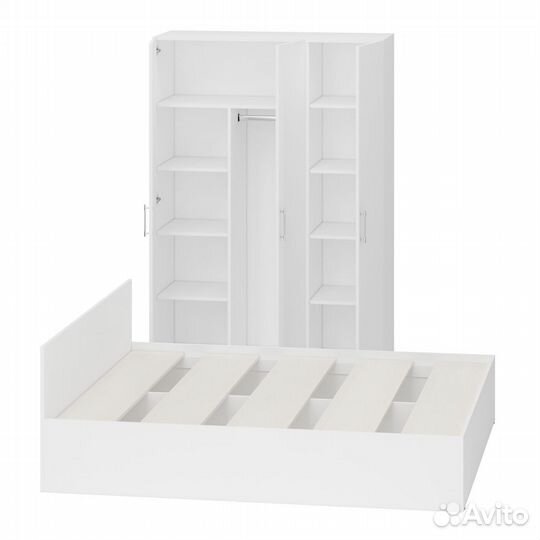 Спальный гарнитур белый № 1 Стандарт с кроватью 1800, цвет белый, спальное место 1800х2000 мм., без