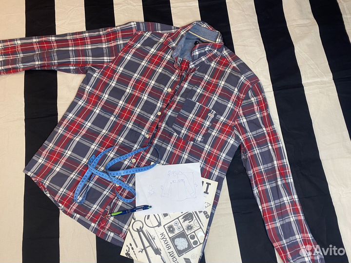 Мужская рубашка в клетку хлопок