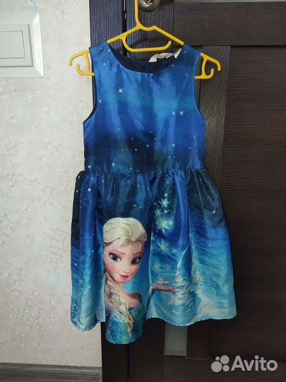 Платье с Эльзой (холодное сердце)на 4-5 и 5-6 лет