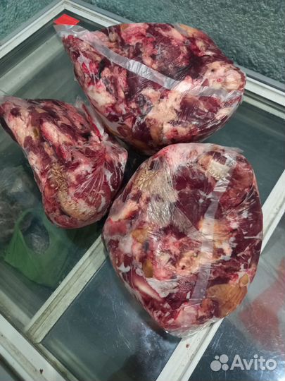 Говяжьи обрези для собак фасовака в пакетах мясная