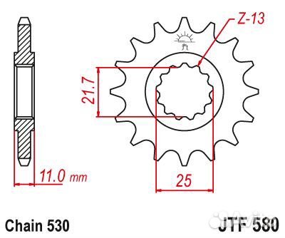 Звезда передняя JTF580.16RB с демпфером для FZ6