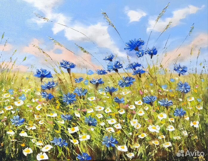 Летний пейзаж картина маслом на холсте