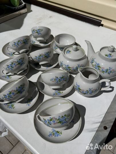 Чайный сервиз СССР дулево незабудки