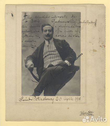 Автограф 1911 оперного певца Luigi Kormann Италия