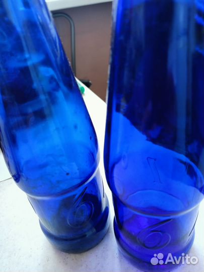 Бутылки кобальт для декора