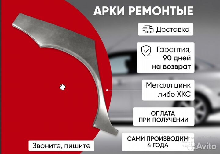 Комплект ремонтных арок хкс Honda Accord 8