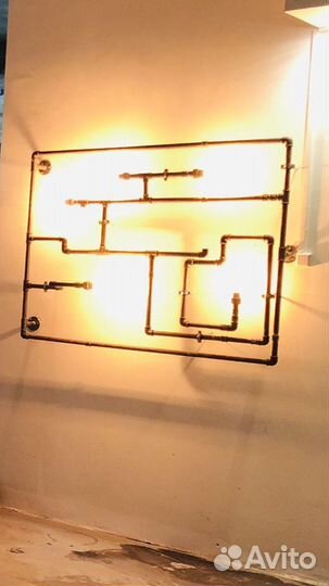 Настенный светильник в стиле лофт из труб