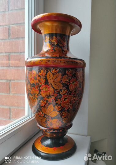 Ваза большая напольная хохлома + подарки к ней