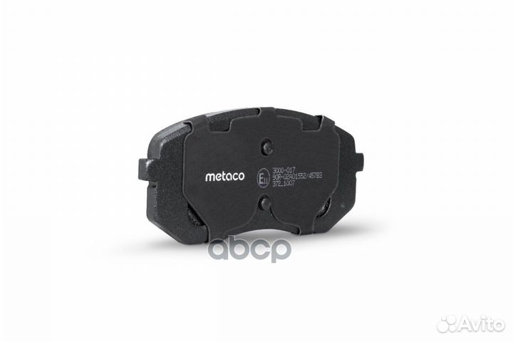 Колодки тормозные передние к-кт 3000-017 Metaco