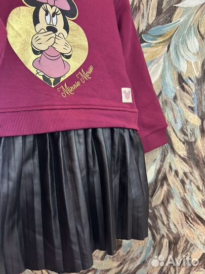 Платье с кожаными вставками 86-134