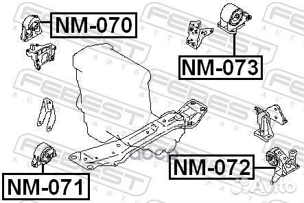 Опора двигателя nissan primera 01-07 правая