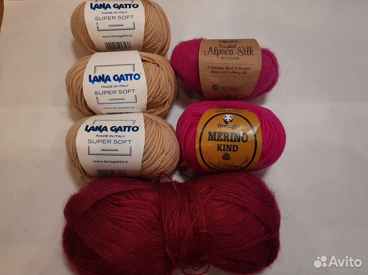 Пряжа меринос 100, альпака, ализе ангора голд