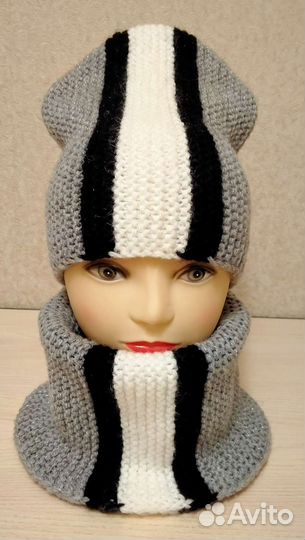 Комплект шапка и снуд демисезонный