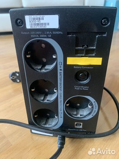 Ибп бесперебойник APC back-UPS 650