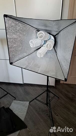 Свет для съемки, два софтбокса с лампами по 135W