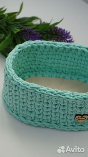 Корзинка из трикотажной пряжи