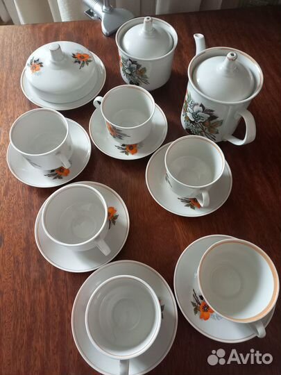 Красивый чайный сервиз СССР новый