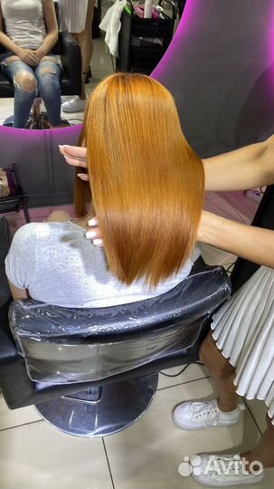 Кератиновое выпрямление волос