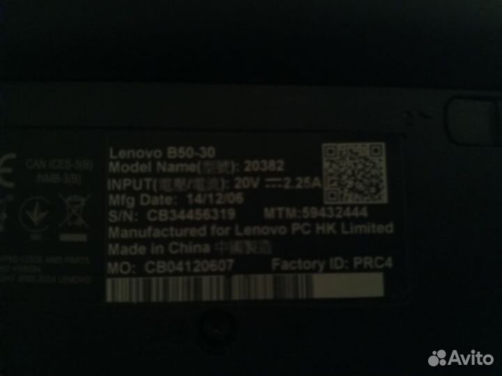 Ноутбук lenovo b50 30