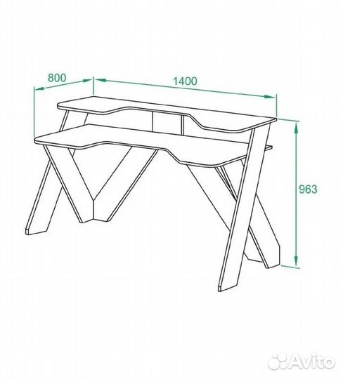 Компьютерный стол белый игровой