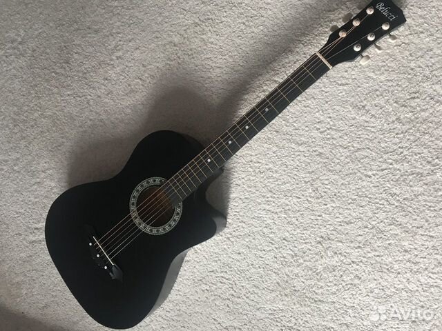 Новая Акустическая гитара матовая черная объявление продам