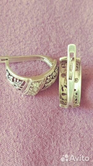 Серьги серебро ссср/925 проба/Новые