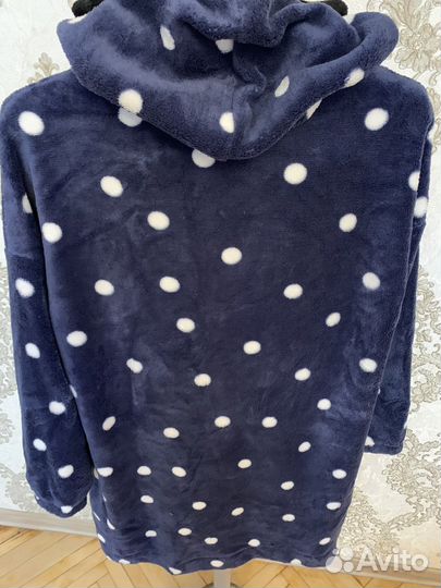 Женская домашняя удлиненная толстовка из плюша