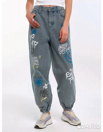 Джинсы джоггеры б/у женские fun day 52-54(56)