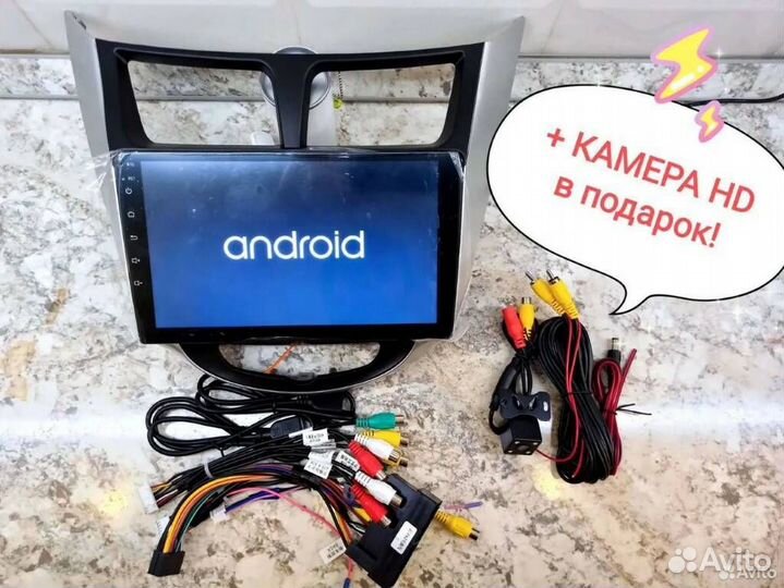 Магнитола Hyundai Solaris + камера