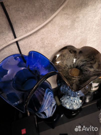 Вазы из цветного стекла СССР