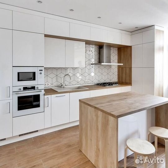 Прямая кухня с мдф фасадами