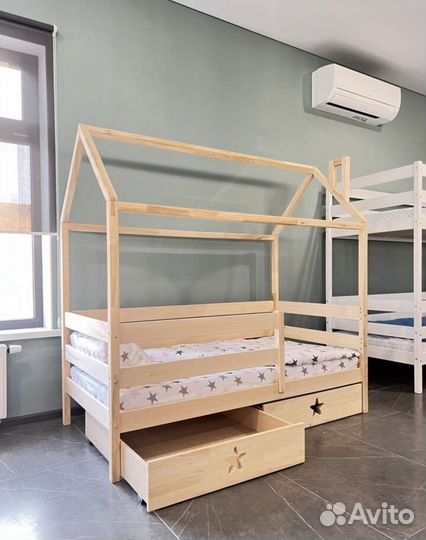 Кровать домик без покраски 190х80