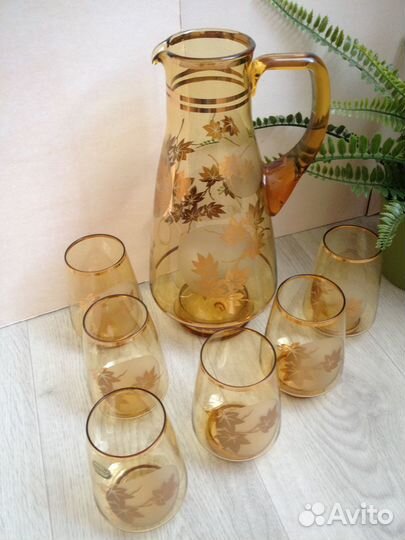 Кувшин со стаканами. Bohemia. Чехословакия
