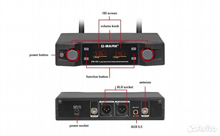 Набор беспроводных микрофонов петлички G-mark EW-1