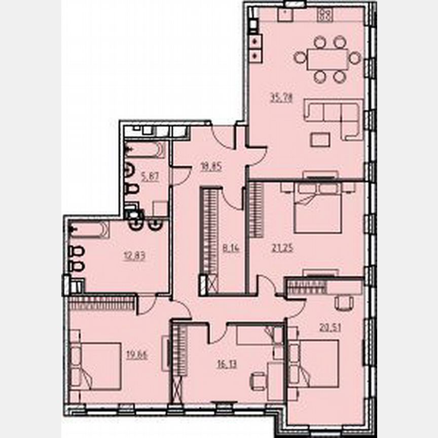 4-к. квартира, 156,7 м², 5/7 эт.
