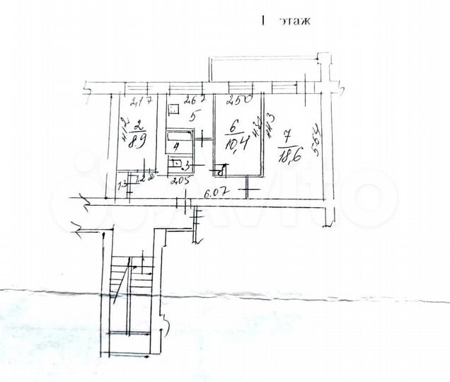 3-к. квартира, 57,6 м², 1/4 эт.