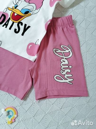 Летний костюм для девочки: футболка, шорты