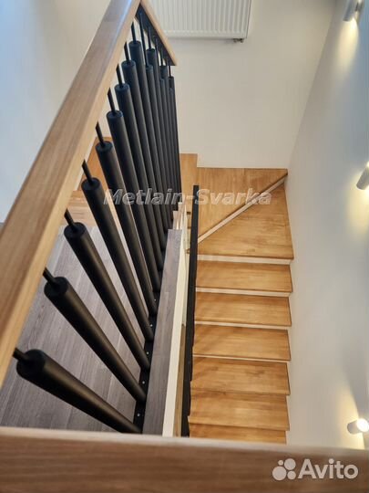 Лестница под зашивку в дом металлокаркас № 377