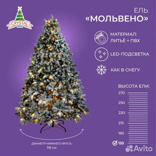 Елка искусственная литье + пвх