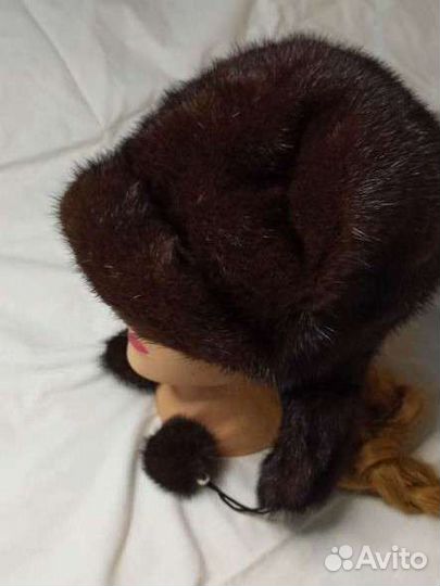 Шапка женская зимняя мех норки 56рр бу