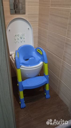 Детское сиденье на унитаз со ступенькой