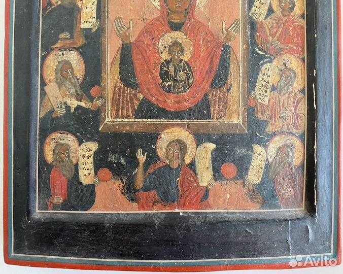 Икона старинная знамение курское коренное 18 век