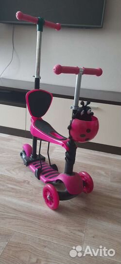 Самокат детский с сиденьем и ручкой