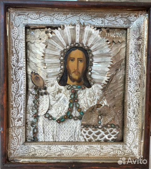 Икона старинная Тихвинская, Вседержитель