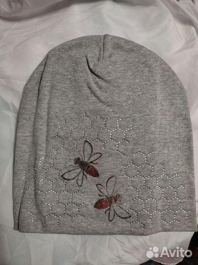 Шапка со снудом новая, двойной трикотаж. Р-р 50-54