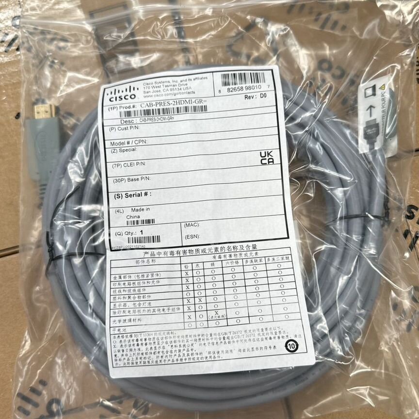 [CAB-PRES-2HDMI-GR] Кабель Cisco Cab-Pres-2hdmi-Gr