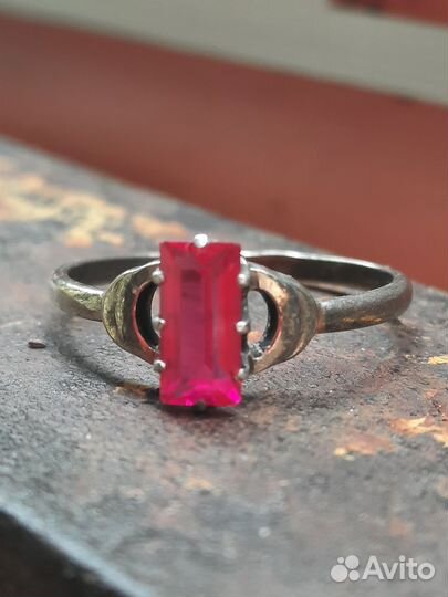 Кольцо серебро 875 проба