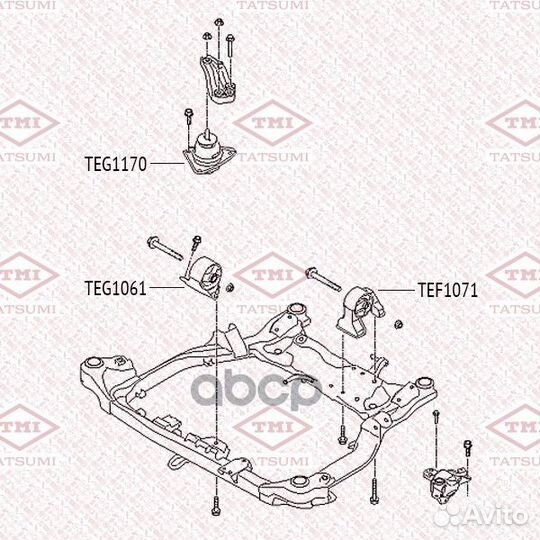 Опора двигателя правая hyundai i30 07- TEG1170