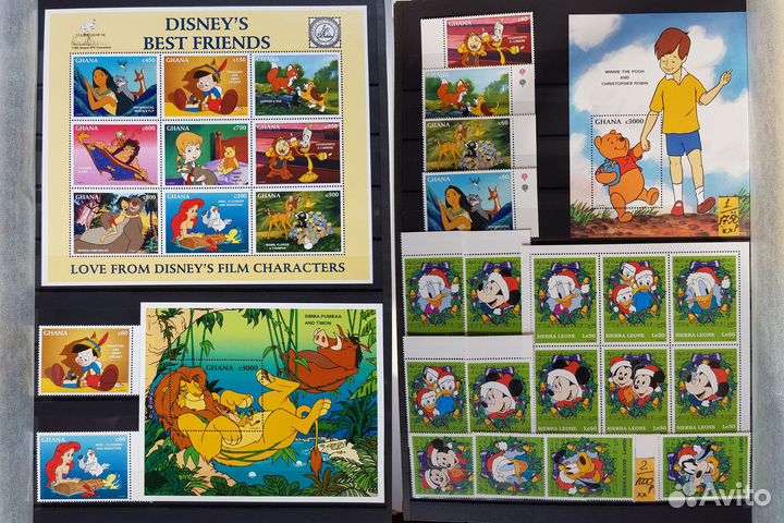 Марки. Дисней. Сказки. Мультфильмы Набор №3