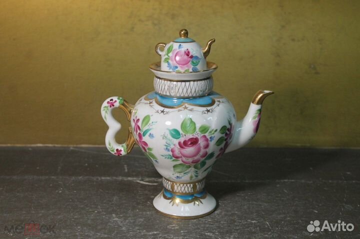 Фарфор Лфз чайник заварочный форма Самоварчик